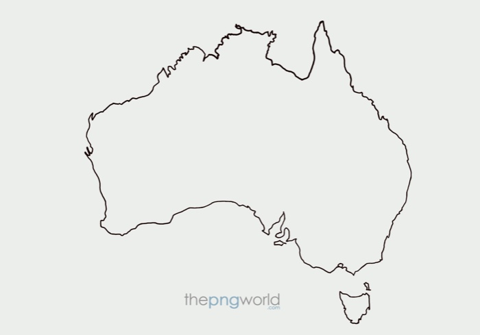 Australian map outline Australia, Australian map, map outline of Australia,simple map of Australia